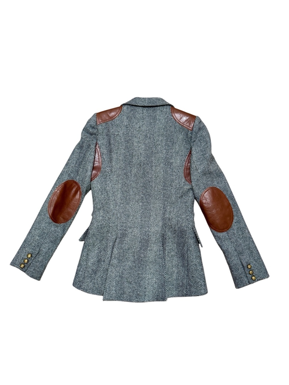Smythe Rifle-Patch Equestrian Blazer Grey Herringbone 2 XS - Picture 7 of 12